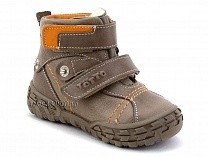 248-134,88,85 Тотто (Totto), ботинки демисезонные утепленные, байка, коричневый, бежевый, оранжевый, кожа. в Астане