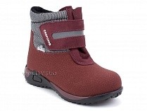 14-531-3 Скороход (Skorohod), ботинки демисезонные утепленные, байка, гидрофобная кожа, серый, красный в Астане