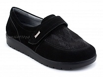 231115 Сурсил-Орто (Sursil-Ortho), туфли для взрослых, черные, кожа, стрейч ткань, полнота 6 в Астане