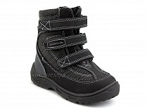 А43-038 Сурсил (Sursil-Ortho), ботинки детские ортопедические с высоким берцем, зимние, натуральный мех, кожа, текстиль, черный в Астане
