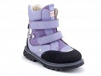 504 (26-30) Твики (Twiki) ботинки детские зимние ортопедические профилактические, кожа, нубук, натуральная шерсть, сиреневый в Астане