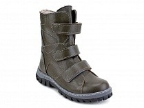 207з (31-40) Аквелла (Akwella), ботинки зимние ортопедические с высоким берцем, натуральная шерсть, кожа, тёмно-зелёный в Астане