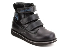 23-253 Сурсил (Sursil-Ortho), ботинки детские ортопедические с высоким берцем, кожа, нубук, черный в Астане