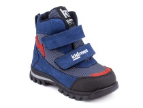 5008-03 (21-25) Кидмен (Kidmen), ботинки ортопедические профилактические, демисезонные утепленные, мембрана, нубук, байка, синий, серый, красный в Астане