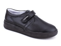 30024-701 Тотто (Totto), туфли школьные ортопедические профилактические перфорированная, кожа, чёрный в Астане