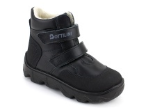 BL-271(05) Боттилини (Bottilini), ботинки  детские демисезонные  ортопедические профилактические, кожа, байка, черный в Астане