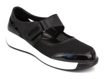 K231-R-GD-07-A (36-41) Кумфо (Kumfo) туфли для взрослых, текстиль, кожа, черный в Астане