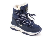 А45-157 Сурсил (Sursil-Ortho), ботинки детские зимние ортопедические профилактические, натуральныя шерсть, искуственная кожа, мембрана, темно-синий в Астане