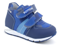 BL-209(3) Боттилини (Bottilini), полуботинки  детские  ортопедические профилактические, кожа, синий в Астане