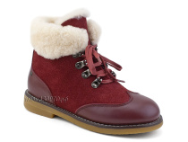 А44-071-3 Сурсил (Sursil-Ortho), ботинки детские ортопедические профилактичские, зимние, натуральный мех, замша, кожа, бордовый в Астане
