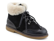 А44-071-2 Сурсил (Sursil-Ortho), ботинки детские ортопедические профилактичские, зимние, натуральный мех, замша, кожа, черный в Астане