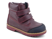 505 Б(23-25) Минишуз (Minishoes), ботинки ортопедические профилактические, демисезонные утепленные, кожа, байка, бордовый в Астане