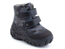 520-10 (21-26) Твики (Twiki) ботинки детские зимние ортопедические профилактические, кожа, натуральный мех, черный, камуфляж в Астане