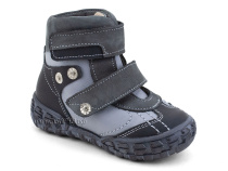 238-21,111,11 Тотто (Totto), ботинки демисезонные утепленные, байка, кожа, серый, черный в Астане