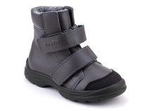 338-721 Тотто (Totto), ботинки детские утепленные ортопедические профилактические, кожа, серый. в Астане