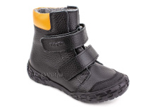 338-701,15 Тотто (Totto) ботинки детские  ортопедические профилактические, байка, кожа, черный, оранжевый в Астане