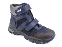 0034-600-194-687-213 (31-36) Джойшуз (Djoyshoes) ботинки детские зимние ортопедические профилактические, натуральный мех, кожа, темно-синий, черный в Астане