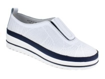 K231-R-LX-16-A (41-43) Кумфо (Kumfo) туфли для взрослых, перфорированная кожа, белый, синий в Астане