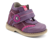 202-4 Твики (Twiki), ботинки демисезонные детские ортопедические профилактические на флисе, кожа, нубук, фиолетовый в Астане