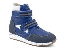 23012-080-01 (26-30)  Тапибу (Tapiboo), ботинки детские демисезонные утепленные ортопедические профилактические , байка, кожа, синий, белый в Астане